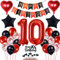 10 Geburtstag Deko Schwarzes Rot, Tortendeko 10. Geburtstag Dekoration Mädchen, Luftballon 10 Rot Schwarz Junge, Geburtstagsdeko 10 Jahr Mädchen, Tortendeko 10 Jahre