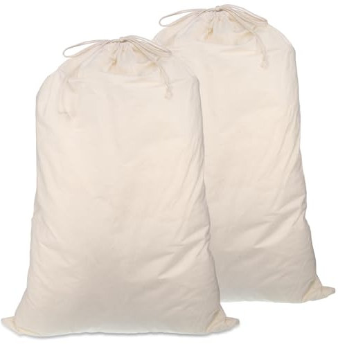 2 Pcs Sac Linge Sale Voyage, 50 * 70cm Pochon Tissu Sac A Linge Sale Avec Cordon De Serrage Pour Maison Voyage Vêtements Jouet (Beige)