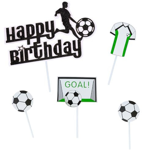Torytoe Tortendeko, Fußball Kuchen Deko, Tortentopper, Fußball Topper, Tortenaufleger Fussball Deko Geburtstag Kinder Fußball Kuchendeko Fussball Geburtstag, Fussball Torten Deko für Geburtstag Party