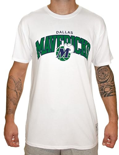 Mitchell & Ness NBA Hardwood Classics Team Arch T-Shirt - Dallas Mavericks, Weiß, XL