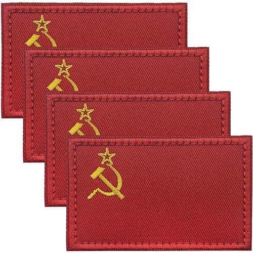 4pcs/set Sowjetunion Flagge Gesticktes Ussr Patch Kommunistisches Cccp -eisen Auf Dem Nationalen Emblem Für Militärische Uniformjacke Hut