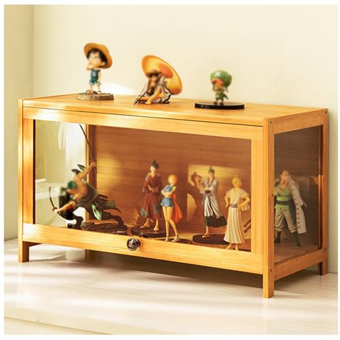 ARMERI Vitrinenschrank, Reversible Türen, Minifiguren Anime-Figur und Mini-Spielzeug Vitrine, Display-Regale für Sammlerstücke, Edelstein, Figuren,70×40cm/27.5×15.7in