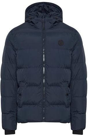 Indicode IDRapse Herren Steppjacke Winterjacke Jacke mit Kapuze Gummizug Rippbündchen Eingrifftaschen Label-Details Regular fit, Größe:XXL, Farbe:Navy (400)