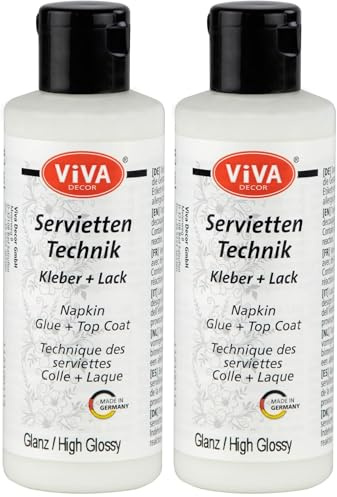Viva Decor Napkin Glue and Top Coat 2.77 oz. High Glossy, Paper, Multicoloured, 0.1 x 0.1 x 0.1 cm (Pack of 2)