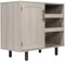 Flash Furniture Elmont Classic Bar and Sideboard with Shaker Style Single Door Cabinet with Hanging Glass Storage and Open Bottle Shelves, Set of 1, Gray