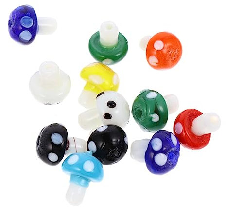 NUOBESTY 20st Pilzperlen Lose Perlen Ohrringe Aus Glas Pilzlampenperlen -anhänger-perlen Schmuck Für Kleinkinder Karnevalperle Charm-armbänder Anhänger Perlen Diy Suite Schüttgut