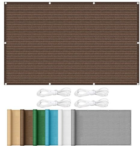 Toile d'ombrage 3 x 5 m HDPE Respirant UV Protection,Durable Voile d'ombrage Pergola Multi Couleur et Taille pour Extérieur Terrasse Jardin, ‎Marron