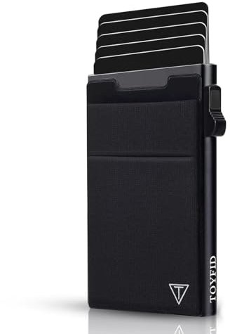 TOYFID Minimalistische Brieftasche-RFID-Schutz-Kartenhalter-Pop up Geldbörse-Schlankes Kreditkartenetui mit Münzfach(1pcs