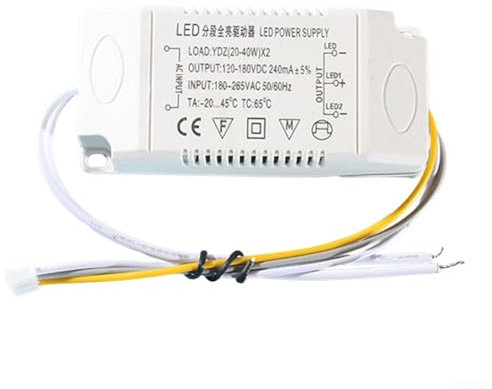 Gettimore 12V LED Driver 12-24W/24-36W/36-50W LED Power Supply Unit, Ac 175-265V Transformer LED,Low Voltage Transformer for DIY Light Strips, LED Bulbs and for RING Doorbell(（25-40）W*2)