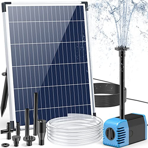 POPOSOAP Pompe de fontaine solaire 12 W, pompe solaire pour fontaine à eau avec pompe submersible de 160 GPH débit réglable pour fontaine extérieure, étang, aquarium, jardin, piscine, eau