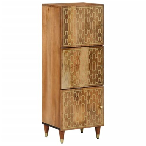 vidaXL Highboard, Sideboard mit Stauraum, Kommode Schrank für Wohnzimmer, Anrichte Mehrzweckschrank Handgeschnitztes Design, Massivholz Mango