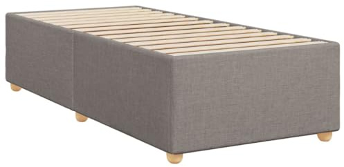 vidaXL Bettgestell, Bettrahmen mit Lattenrost, Polsterbett Bett für Schlafzimmer, Einzelbett Schlafzimmerbett, Taupe 80x200cm Stoff