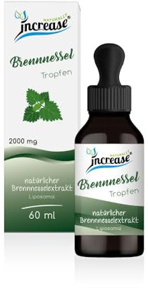 Liposomale Brennnessel Tropfen hochdosiert - (60.000mg Brennnessel pro Packung) 2000mg Brennnessel pro Tagesdosis - MCT Öl - Hohe Bioverfügbarkeit