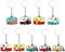 9Pcs Porte-clés de Caravane en Silicone, Porte clé RV Porte Clef Cadeau Personnalisé, Porte-clés pour Camping RV, Porte-clés de Voiture, Porte-bonheur, Conduite Prudente, Cadeau de Voyage