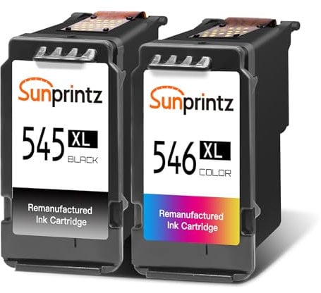 SUNPRINTZ PG-545XL CL-546XL Schwarz Farbe Druckerpatronen,für Canon Druckerpatronen 545 546 XL Multipack, für Pixma TS3351 TS3451 TS3450 TS3350 MX495 TR4551 TR4550 TS3150 Druckers(1 Schwarz,1 Farbe)