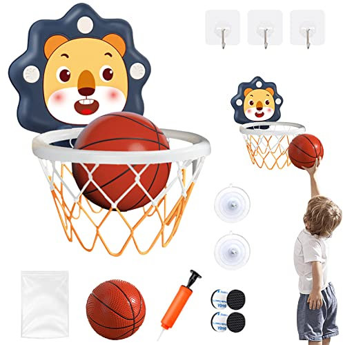 Mini Panier de Basket Set,Panier de Basket pour Enfants,Panier de Basket Mural d'intérieur,avec Ballon de Basket et Pompe,Cadeaux de Basket-Ball d'Intérieur pour Les Enfants de 3+