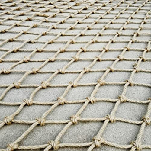 Jute-Hanf-Netz, Seilnetz für Spielplatz, Hanfseil-Schutznetz, Netz, Restaurant, Bar, Deckennetz, Treppen, Balkon, Schutznetz, Isolierung, Absturzsicherung, Trennwand, Dekorationsnetz, Kletternetz(2x4m