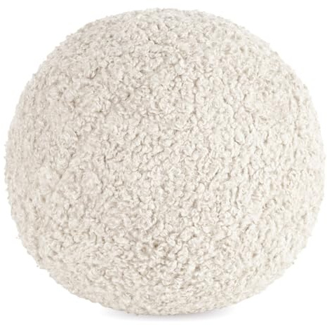 Wohndecke Bouclé, Kuscheldecke, Schaffpelz Imitation, Flauschige Kniedecke, Weiche Kuscheldecke, Überwurf, Warme TV-Decke, Sofadecke, Kissenbezüge, Sesselschoner, (Creme, 24 cm RD)