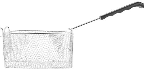 MAGICLULU Cesta Para Freír De Acero Inoxidable Plateada, Colador De Malla De Alambre, Herramienta Para Freír Con Mango Extraíble, Para Cocina y Presentación De Alimentos, Capacidad Amplia