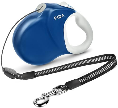 Fida 9m/30FT Retractable Dog Lead Cord, 2025 Upgraded Heavy Duty Dog Leads for Medum/Large Dogs, Tangle Free Extendable Lead for Dogs Up to 50kg/110lbs, Blue