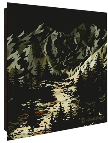 Riesel Design® Großer Schlüsselkasten aus Glas 30cm x 30cm mit edlem Design/Schlüsselkasten modern für Schlüsselaufbewahrung (Alpine)