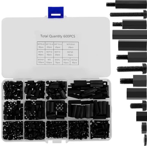 600PCS Abstandshalter Hex Distanzhülsen M3 Nylon Sechskantschrauben Muttern Gute Isolierung Flammhemmend Rostfrei Sechskant Spacer Schrauben für Leiterplatten Computer-Motherboards Drohnen