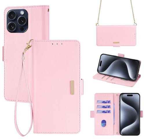 ERDARARIPRO Custodia per vivo X200 Pro 5G, in pelle PU, con funzione leggio, magnetica, blocco RFID, tracolla da polso rosa