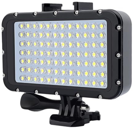 Housoutil Luz LED Sumergible Recargable con Leds Regulables para Cámara de Buceo y Vídeo Submarino Compatible con Gopro