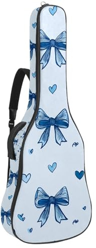 KengjuTesu 109,9 cm (43 Zoll) Akustikgitarre weicher Koffer mit Rucksackgurt und 2 Taschen, keine Polsterung, Rucksack, wasserdicht, Oxford-Stoff, Bassgitarre, Gigbag für Konzertgitarre