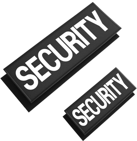 2PCS Reflektierende Security Klett Aufnäher Set Hoch Reflektierendes Klettsticker Duo für security ausrüstung security jacke security weste security vest polizei weste Security Patch Klett DIY-Zubehör