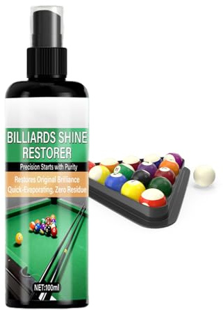 kdkskss Nettoyant pour Billes de Billard,Solution Cireuse 100 ml | Chiffon de Polissage pour Billes de Billard Inclus - Pour Nettoyage Taches Débutant Maison Club Entraînement Compétition