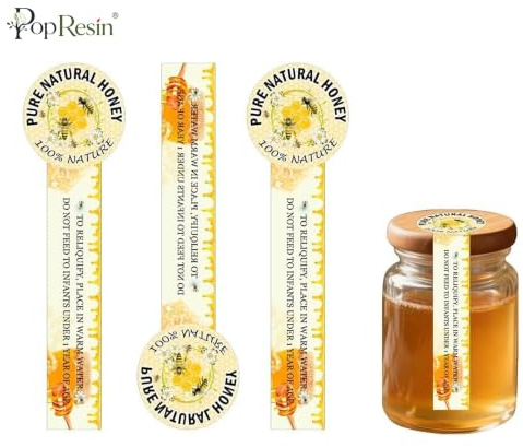 500 pcs Tamper Proof Pure Honey Stickers Resistance Evident Seals Labels | 1.5 x 3.5 Inch Honey Package Stickers Tamper Evident Seals Labels for Bottle Lid Sealing Food Packaging Delivery