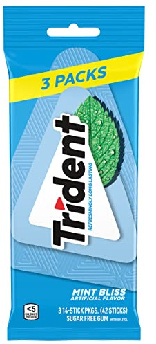 Trident Mint Bliss Sugar Free Chewing Gum 14 Stick 3 Pack