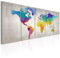 decomonkey Bilder Weltkarte 200x80 cm 5 Teilig Leinwandbilder Bild auf Leinwand Wandbild Kunstdruck Wanddeko Wand Wohnzimmer Wanddekoration Deko Welt Karte Landkarte