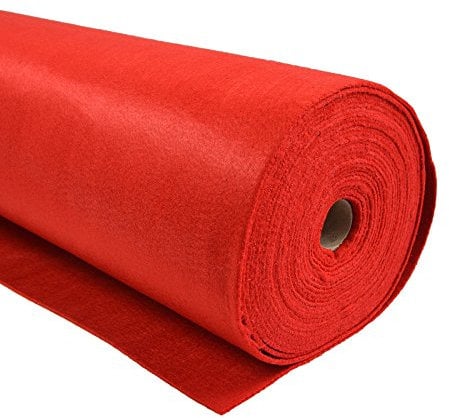Bastelfilz 1m x 90cm x 3mm Meterware Dekofilz Taschenfilz Filzstoff 39 Farben, Farbe:rot