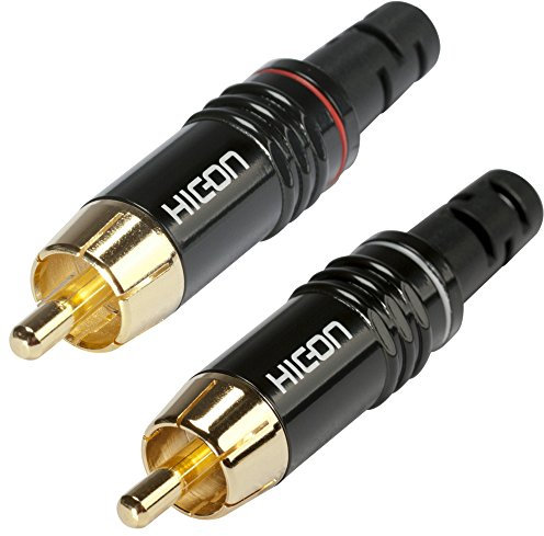 Hicon Cinchstecker 2er Set HI-CM06 weiß + rot kodiert RCA Phono Neutral Weiß by SOMMER CABLE - HI-CM06-NTL/RED