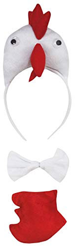 Petitebelle 3D Headband Bowtie Tail Unisex Children 3pc Costume (3D White Hen Chicken)