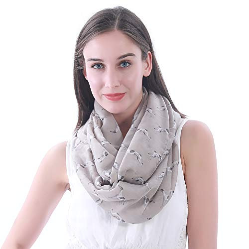 Lina & Lily Damen Loop Schal Schlauchschal mit Greyhound Hund (Khaki)