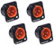 Devinal XLR-Stecker 3-polig – Chassis-Panel-Mount-Buchsen D-Serie, schwarzes Metallgehäuse, passend für Serie D Musterlöcher, Audio-Studio-Anschluss – 4 Stück