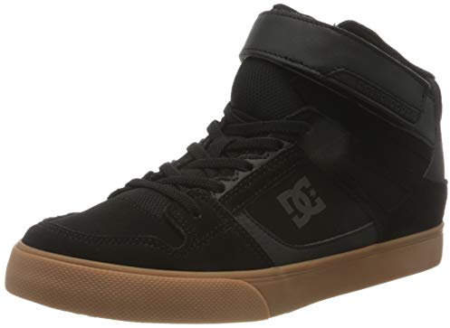 DC Shoes Jungen Pure High-top Elastic Sneaker, Black Gum, 39 EU