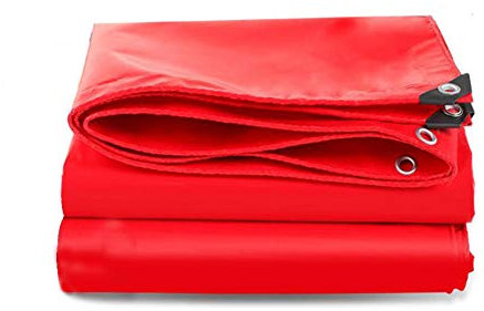 NANANA Toile pour pergola PVC avec œillets Couverture, Couverture étanche Bâches Couverture de Bateau, Épaissir bâche étanche et indéchirable, Bache renforcée Haute densité [420 G/M²] [Rouge],3x5m