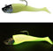 Mega Fishing Norwegen UV Shad Meeresköder - Gummifisch + Jigkopf - Dorsch Köder - 20cm / 300g & 26cm / 440 g (Luminous (Selbstleuchtend) - 20cm / 300g)