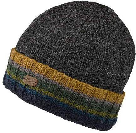 Kusan Turn Up Cuff Strick Beanie Mütze - Anthrazit - Einheitsgröße