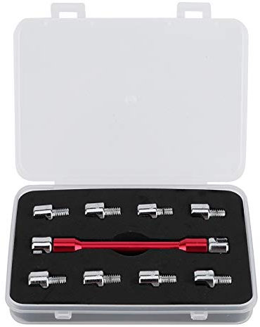 Qiilu Clé à rayons de moto clé à rayons de moto ensemble de clés CNC Livré avec boîte 5.0-6.8 longueur 93mm / 3.7in pour la plupart des motos (rouge)