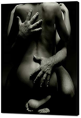 MAMAGO Abstrakte -Wanddekoration, sexy Paar, Leinwanddruck, Poster, abstraktes nacktes Bild für Wohnheim, Wohnung, Bar, Hotel, modernes Kunstwerk, gerahmt, fertig zum Aufhängen, 45,7 x 61 cm