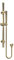 nuie STY842 Shower Modern Bathroom Round Slide Rail Kit with Outlet Elbow, Flex Hose and Single Function Handset, 740mm, Brushed Brass