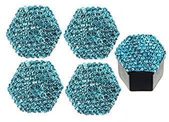 ihreesy 20 Stück Universal 17mm Radmutterkappe,Bling Bling Radmutterkappe Sechskantschutz Auto Radmutter Schraubenschutzkappe Kappen Mutter Radmutter Kappe Abdeckungen Abdeckkappe,Blau See