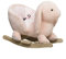 HOMCOM Cheval à Bascule Jouet à Bascule Lapin Fauteuil intégré Ceinture de sécurité Fonction sonore clapissement Rose
