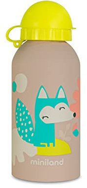 Miniland Naturkid Bottle Foxy, Edelstahl Kinder-Trinkflasche