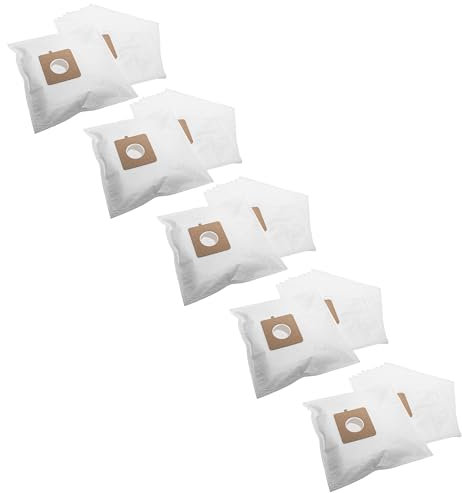 vhbw 50x Sacs compatible avec Rowenta RO 2100... 2199 Power Space aspirateur - microfibres non tissées, 30,5cm x 17cm, blanc